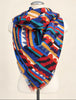 Vintage Susan Collier Bauhaus wool scarf wrapped around mannequin