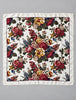 Vintage Italian floral square scarf with cream background and colourful flower print