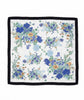 Large vintage Western wild rag scarf with blue green and gold floral print and black border. 