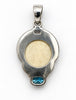 Back of vintage Balinese 925 silver pendant showing silver setting and decorative bail
