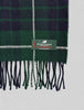 Detail of Douglas Modern tartan scarf showing traditional plaid weave and fringe