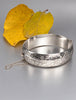 Vintage Ladye Fayre sterling silver hinged bangle bracelet with engraved floral design