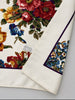Vintage Italian floral square scarf showing "MADE IN ITALY" tag