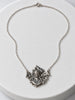 Vintage ECCO sterling silver Art Nouveau maiden pendant necklace with floral detailing