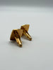 Back view of vintage green stone cufflinks showing gold-tone swivel closures