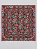 Oversized black wool square scarf with burgundy teal and gold floral paisley print