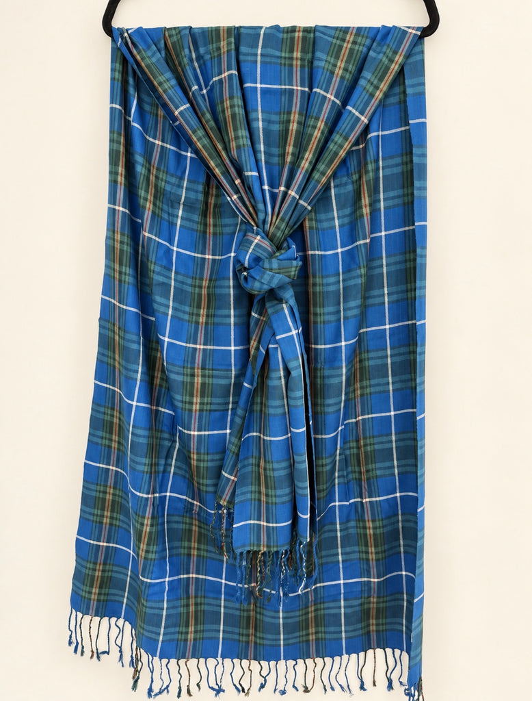 Nova Scotia Provincial Tartan blue green plaid scarf shawl by Patrick King