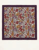 Liberty of London Margaret Annie wool square scarf with colourful floral print and purple border