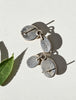 Back of vintage sterling silver amber and black onyx earrings showing post closures