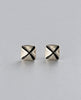 Vintage 1960s silver geometric square stud earrings