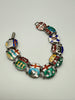 Canadian provincial shield charm bracelet with colourful enamel and sterling silver links