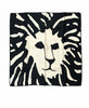 Vintage Anne Klein silk scarf with large black and ivory graphic lion face print. 
