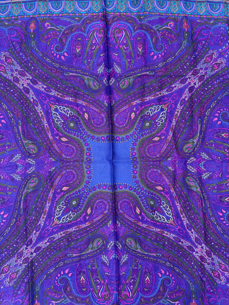 Liz Claiborne 40 inch wool square scarf displayed flat showing paisley design