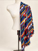 Large Liberty of London Bauhaus wool scarf displayed on mannequin
