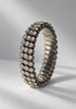 Vintage 1950s triple row clear rhinestone expansion bracelet in silver-tone metal
