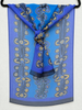 Vintage Lily Nungarrayi Hargraves blue scarf featuring Australian Aboriginal abstract artwork.  