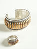 Thomas Charley two-tone sterling silver cuff bracelet and matching ring