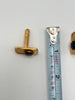 Vintage green cabochon cufflinks shown beside measuring tape for size