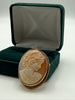 Vintage carved shell cameo brooch pendant with woman portrait and gold-filled frame