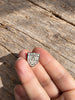 Vintage Banff sterling silver shield brooch with raised Canadian maple leaf