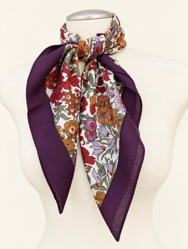 Liberty of London Margaret Annie wool scarf styled as a neck scarf