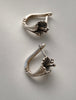 Side view of vintage Soviet floral earrings with English-lock backs