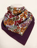 Liberty of London floral square scarf folded to show deep purple border