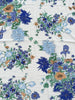 Vintage square scarf with colourful blue green and gold botanical floral design. 