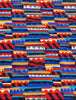 Vintage Liberty of London Bauhaus wool scarf by Susan Collier with colourful geometric print