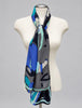 Anne Klein long rectangular silk scarf draped over white mannequin