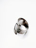 Vintage chunky 925 sterling silver hammered ring with open sculptural design