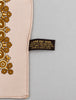 Vintage Swiss wool scarf showing original label and hand-printed fabric