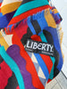 Liberty of London Bauhaus scarf showing original Liberty label and fringed edges