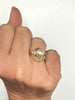 Vintage 14K gold pearl and diamond ring size 5.5 shown worn on hand