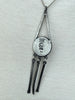 Back of vintage Lysgaard Design pewter pendant showing Handmade Pewter Denmark hallmark