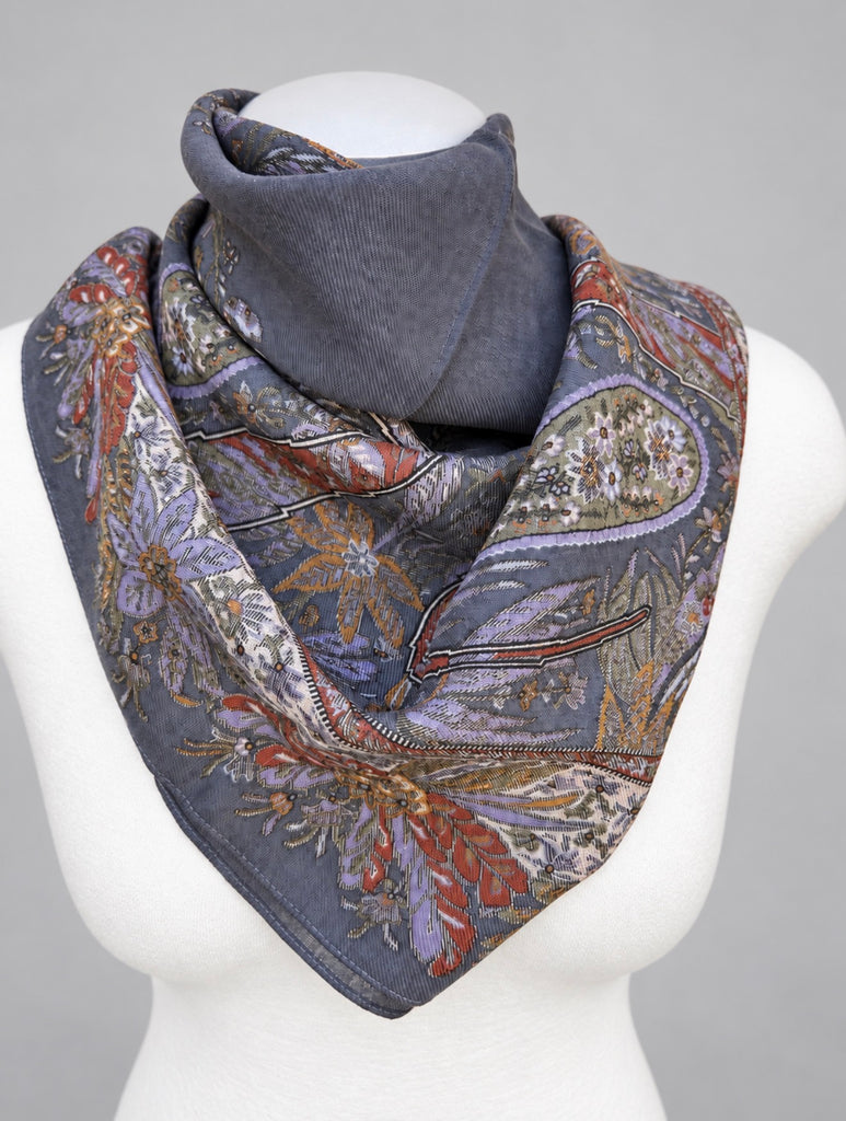 Vintage Liz Claiborne wool scarf folded into triangular neck wrap