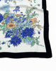 Close-up of vintage Western wild rag showing floral print and black border. 