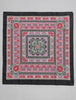 Vintage Italian oversized paisley square scarf in red pink green and black with charcoal border