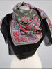 Vintage 47 inch square scarf styled around neck on mannequin
