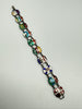Full length view of vintage Canadian provincial shield bracelet with multicoloured enamel links