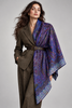 Large Liz Claiborne wool paisley scarf styled over shoulders