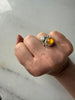 1986 Baltic amber statement ring worn on hand showing size and scale