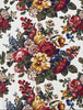 Vintage Made in Italy floral scarf folded to show red blue gold and green print
