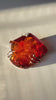 Vintage Baltic amber brooch with large freeform cognac orange amber set in 835 silver. 